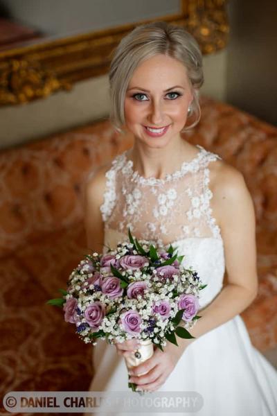bridal portrait with flowers