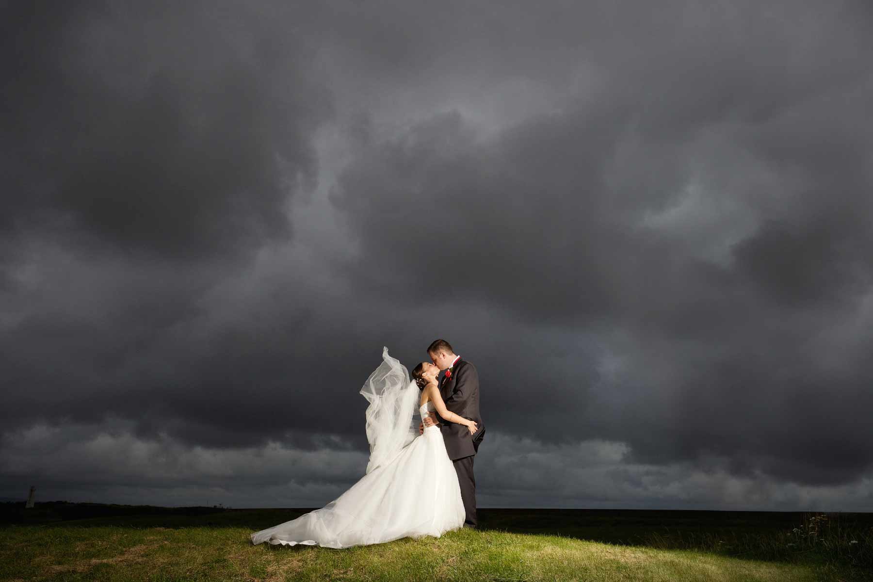 wind blown veil at Leasowe Castle